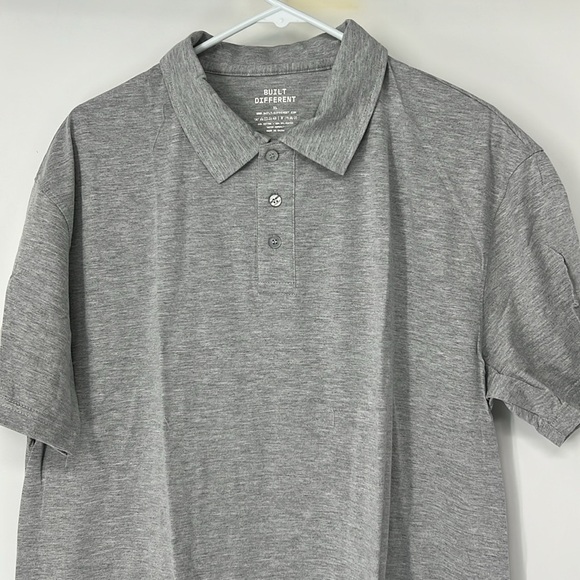 Built different NWOT Gray Short Sleeve Polo Shirt XL - Picture 2 of 4